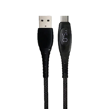 کابل تبدیل USB به تایپ سی کیو سی وای مدل LED Digital Display Data Line طول 1.2 متر